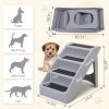 Pet ladder with bracket - gray