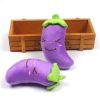 Cute Plush Animal Shape Squeak Sound Pet Cat Dog Toys Funny Durable Chew Molar Toys Fit For All Pets Eggplant Chili Fleece Toy