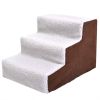 3 Steps Pet Stairs for Dogs and Cats - brown&white