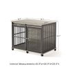 Furniture dog crate sliding iron door dog crate with mat. (Grey,43.7''W x 30''D x 33.7''H)