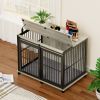 Furniture dog crate sliding iron door dog crate with mat. (Grey,43.7''W x 30''D x 33.7''H)