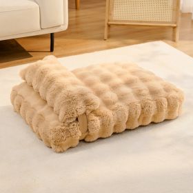 Winter Warm Cat Mat, Sleeping Plush Pet Mat (Option: Light coffee 10cm thick-M)