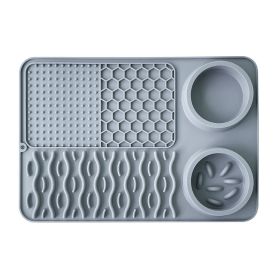 Pet Multi-functional Silicone Plate Non-slip Leak-proof (Option: Single Mat-Gray)