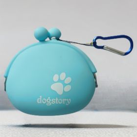 Silicone Pet Snack Bag Solid Color (Option: 9.5x8.5x4.2CM-Sky Blue)