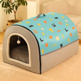 Warm Enclosed Removable And Washable Corgi And Shiba Inu House (Option: Blue-XS)