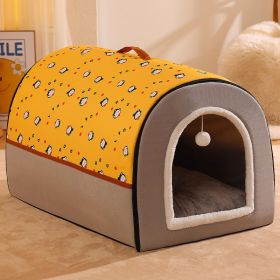 Warm Enclosed Removable And Washable Corgi And Shiba Inu House (Option: Cat Persimmon-L)