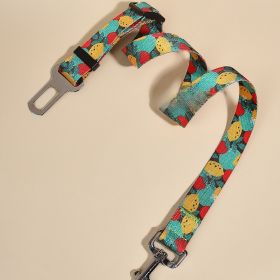 New Printed Pet Car Seat Belt Dog Hand Holding Rope Nylon Car Pet Supplies (Option: Apple Lemon)