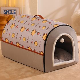 Warm Enclosed Removable And Washable Corgi And Shiba Inu House (Option: Strawberry Toast-M)