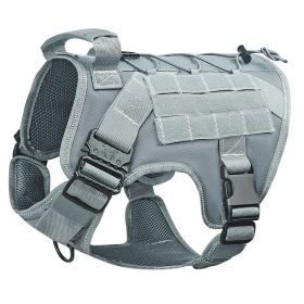 Large Dog Adjustable Camouflage Tactics Hand Holding Rope Nylon Strap (Option: Dog Vest Gray Upgrade-L)