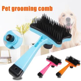 Plastic Push Brush for Cat and Dogs Pet Groom Bath Brush Hair Removal Brush Best Price (Color: Yellow)