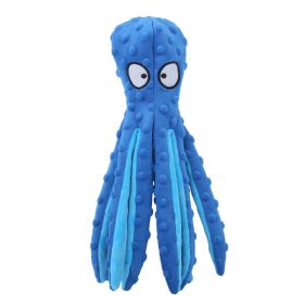 1 Piece Pet Squeak Toys Cartoon Octopus Shape Toy Pet Anxiety Relief Calming Aid Toy For Cats Dogs (Color: Blue)