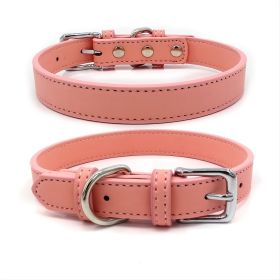 New Soft Puppy Collar For Dog And Cat; Leather Pet Collar Necklace For Small Medium Dog; adjustable dog collar (Color: Pink)