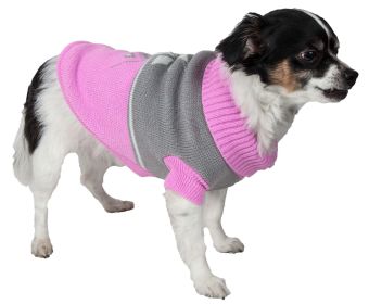 Snow Flake Cable-Knit Ribbed Fashion Turtle Neck Dog Sweater (size: small)