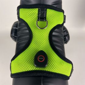 LED Luminous Pet Harness USB Charging (Option: Green-L)