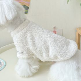 Double-sided Cloud Velvet Thickened Pet Puppy Cat Clothes (Option: White-M)