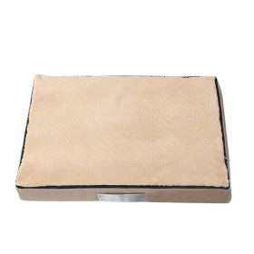 Memory Foam Pet Autumn And Winter Waterproof Gasket (Option: Khaki-90X70X10CM)