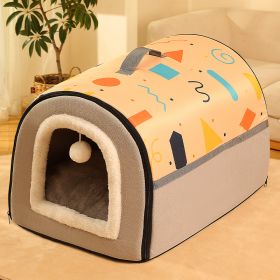 Warm Enclosed Removable And Washable Corgi And Shiba Inu House (Option: Yellow-M)