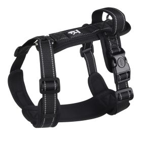 Dog Hand Holding Rope Chest Strap Reflective Vest Explosion-proof Medium Large Dog Pet Traction Dog Leash (Option: Black-L)