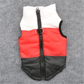 New Dog Clothes Winter Thickened Dog Cotton-padded Jacket Waistcoat Vest Down Silk Cotton Traction Buckle (Option: Black-S)